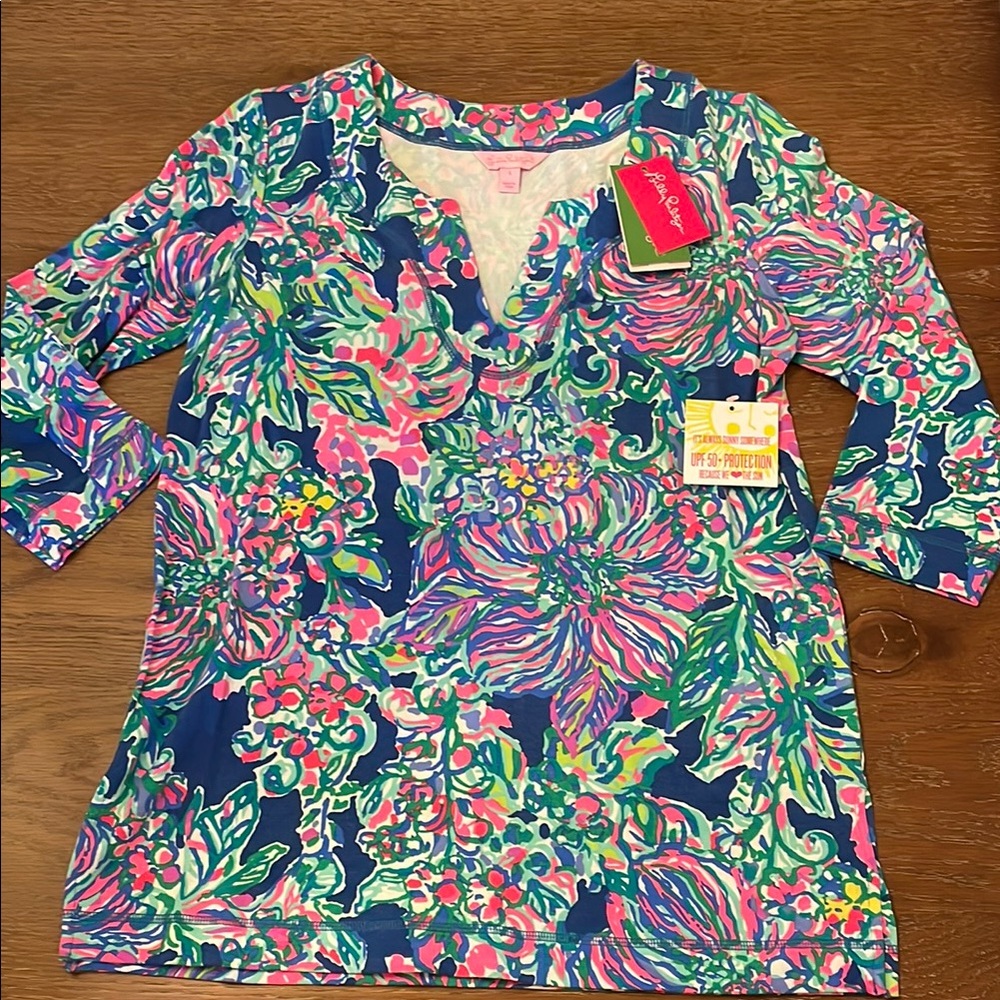 Lilly Pulitzer Pink and Blue Blouse
